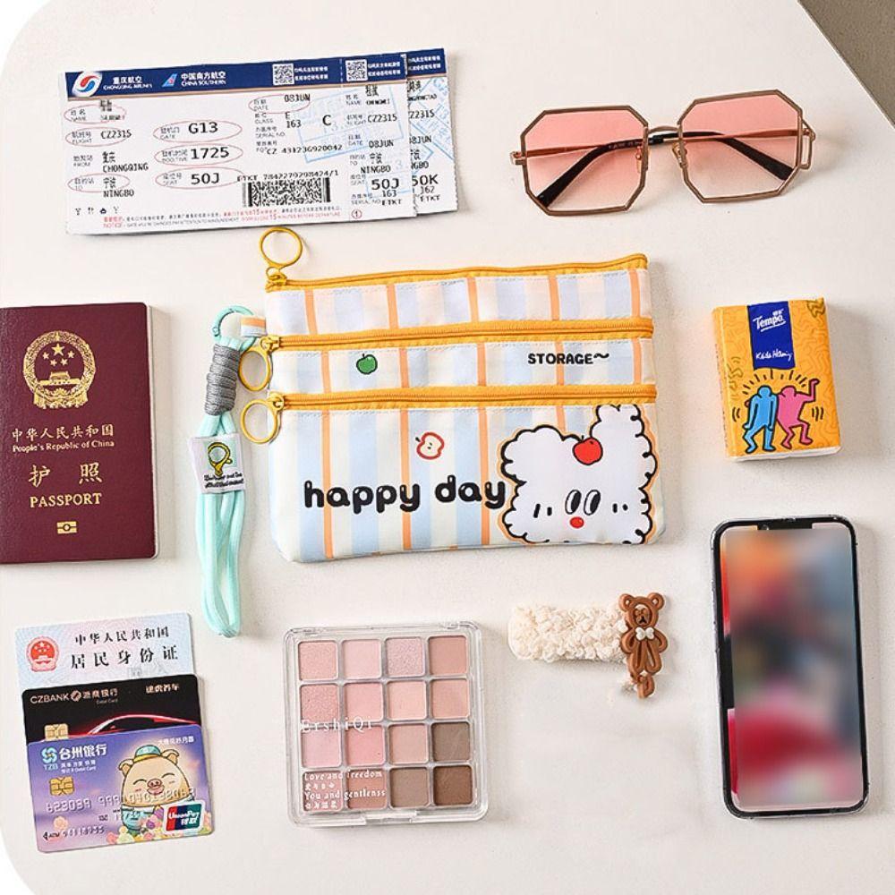 3 Layer Portable Passport Bag Multiple Card Slots Travel Storage Passport Clip Licenses