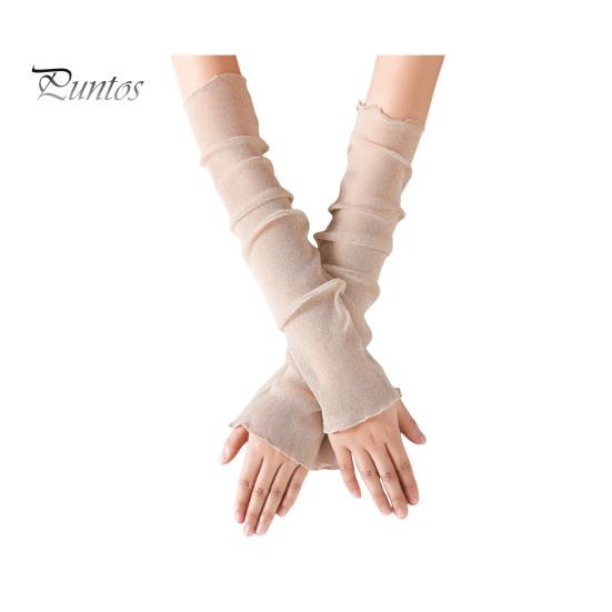 Женские прозрачные сетчатые рукава, длинные, ультратонкие, кружевные перчатки без пальцев, защита от ультрафиолетового излучения, охлаждающая сетчатая тюль, солнцезащитные рукава для улицы