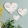 3 Pcs Wooden Heart Wall Decor Vintage Heart Shaped Wall Sign Rustic Hanging Love Plaque for Kitchen Bedroom Bathroom Living Room Farmhouse