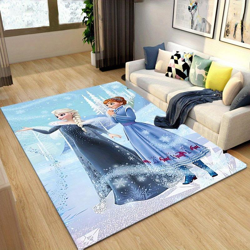 1pc Frozen Elsa and Anna Pattern Area Rug Soft Flannel Floor Mat for Living Room,Office,Bedroom and Carpet,Sofa Coffee Table Floor Mat
