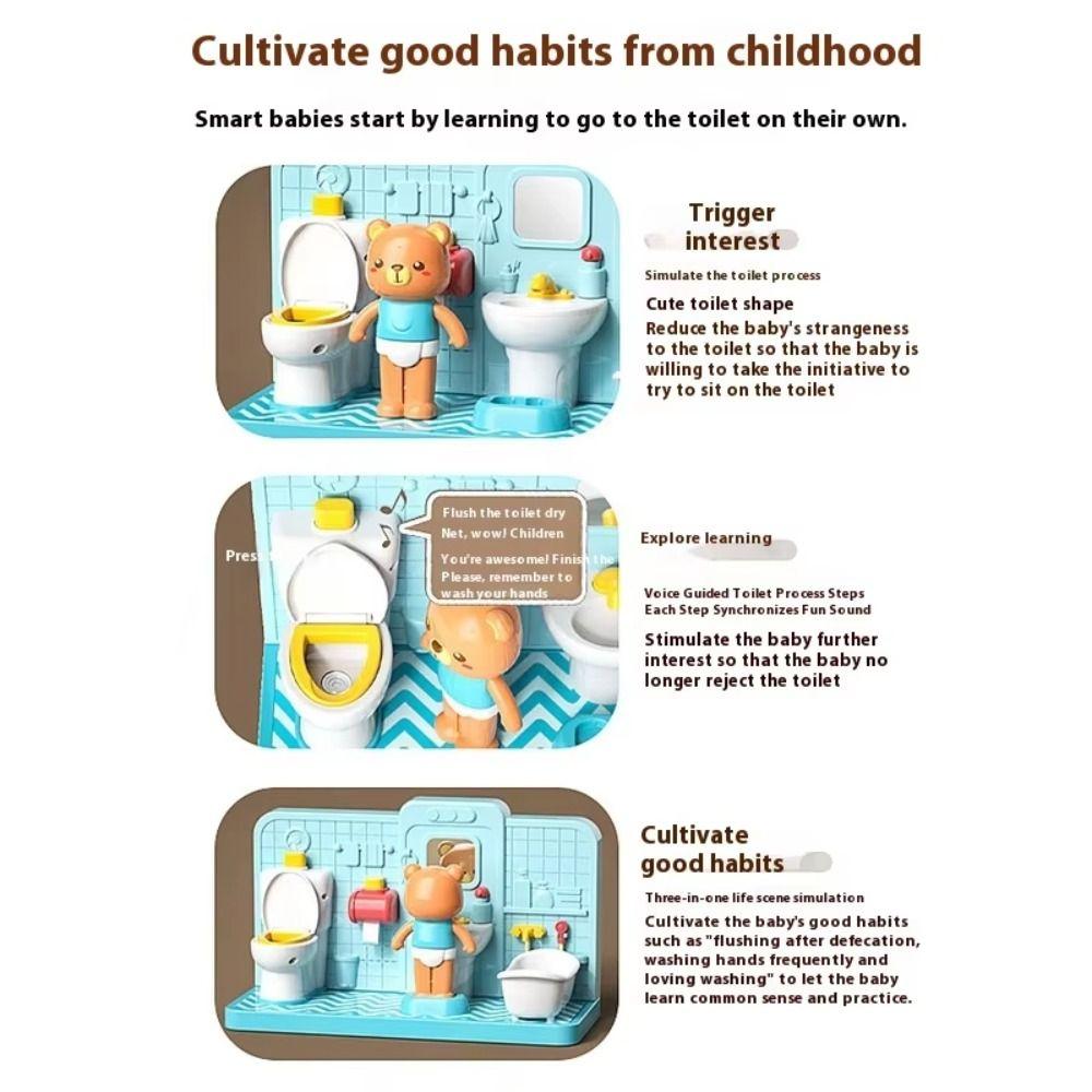 Enlightenment Toy Funny Electronic Toilet Toy Restroom Puzzle Toy  Doll House Accessories