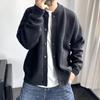 Мужской повседневный вязаный кардиган в корейском стиле - Однотонный, Молодежный и Универсальный