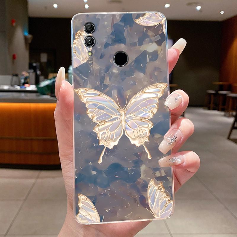Phone Case For Honor 10 Lite/Huawei P Smart 2019 Coque Butterfly Bow Protective Casing Transparent Soft Silicone TPU Cover Funda