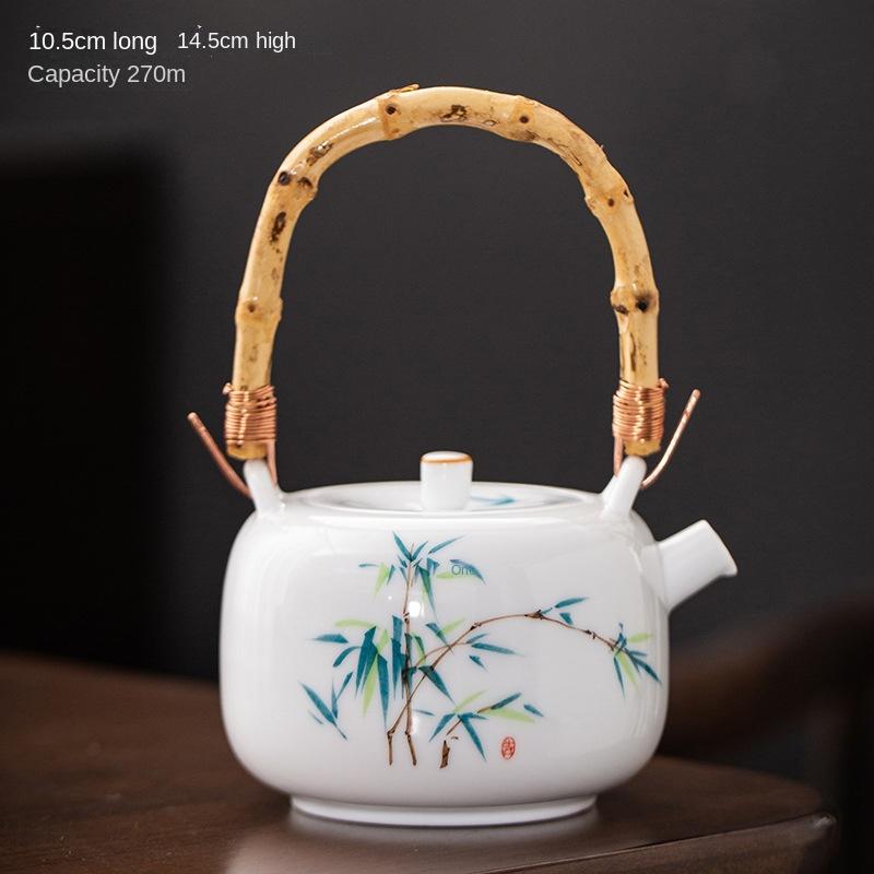 Hand-painted Japanese Style Lifting Pot Tea Pot Kung Fu Tea Set With Filter Coarse Ceramic Purple Clay Pot Ceramic Tea Pot Puer