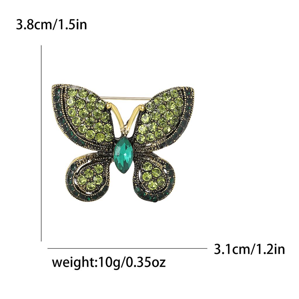 Creative Exquisite Alloy Rhinestone Butterfly Brooch Fashion Temperament Women'S Cardigan Shawl Corsage Jewelry Pin
