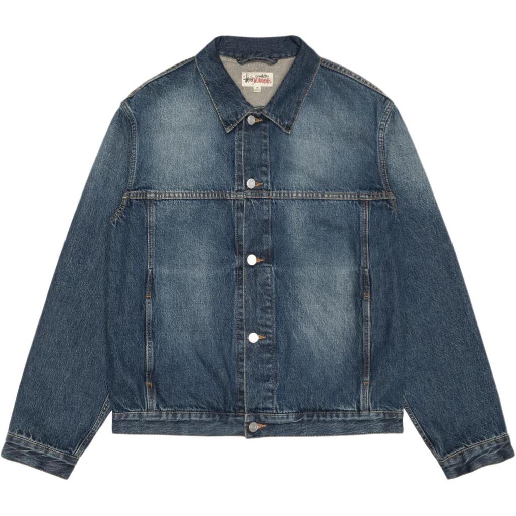 Stussy SS25 TRUCKER JACKET VINTAGE DENIM Jacket Men's Clothing 115839