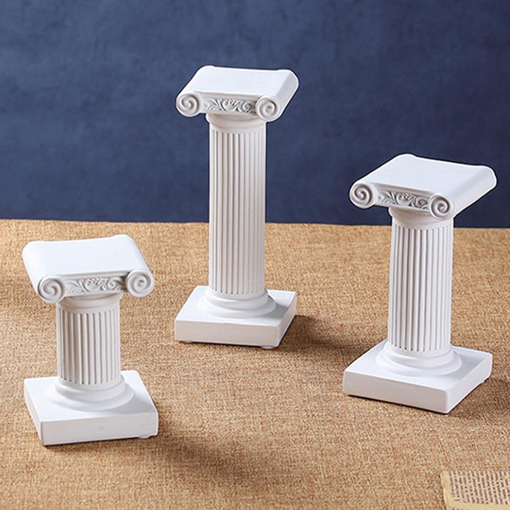 Home Decor Roman Pillar Decor Resin Pedestal Stand Figurine Classic Roman Column Ornament Home