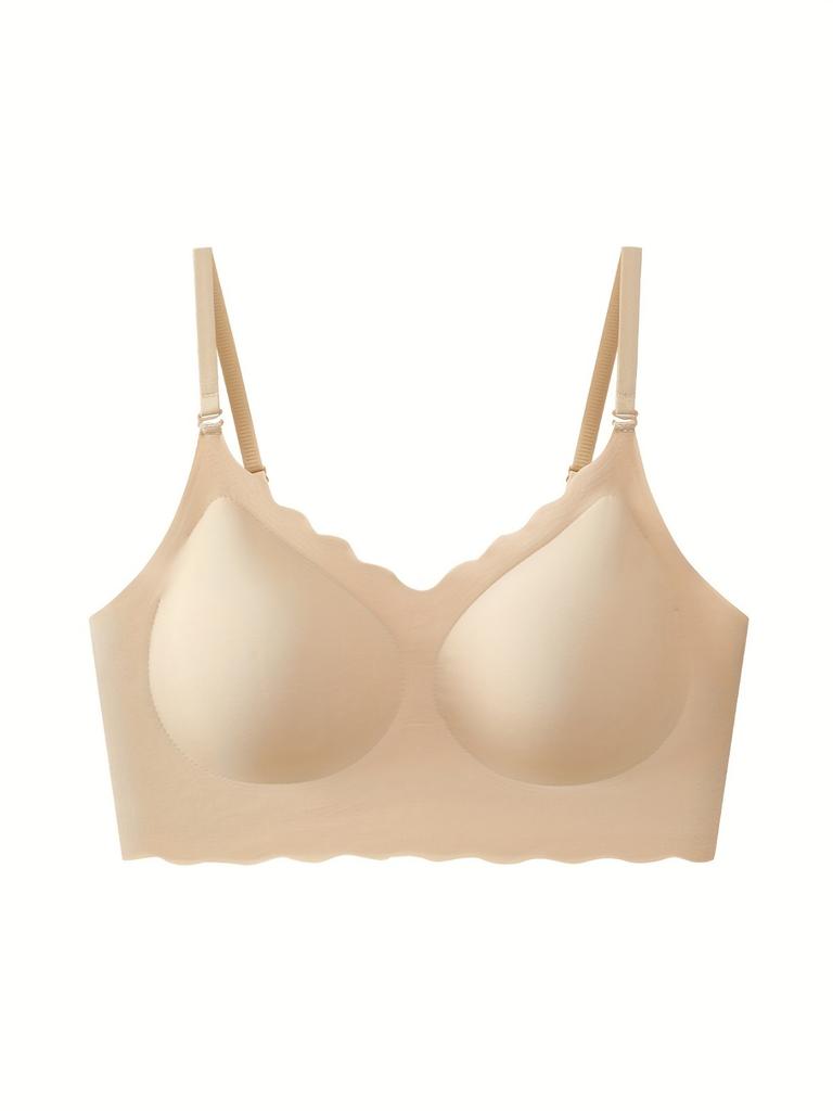 U-образное бесшовное сексуальное бра без спинки для женщин, со сборкой и подушечками для груди, надевается с жилетом с вырезами, цельное