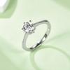 Luxury Engagement Straight Shank Beaded Edge Promise S925 Sterling Silver Rhodium Plated 1CT D Color Moissanite Ladies Ring
