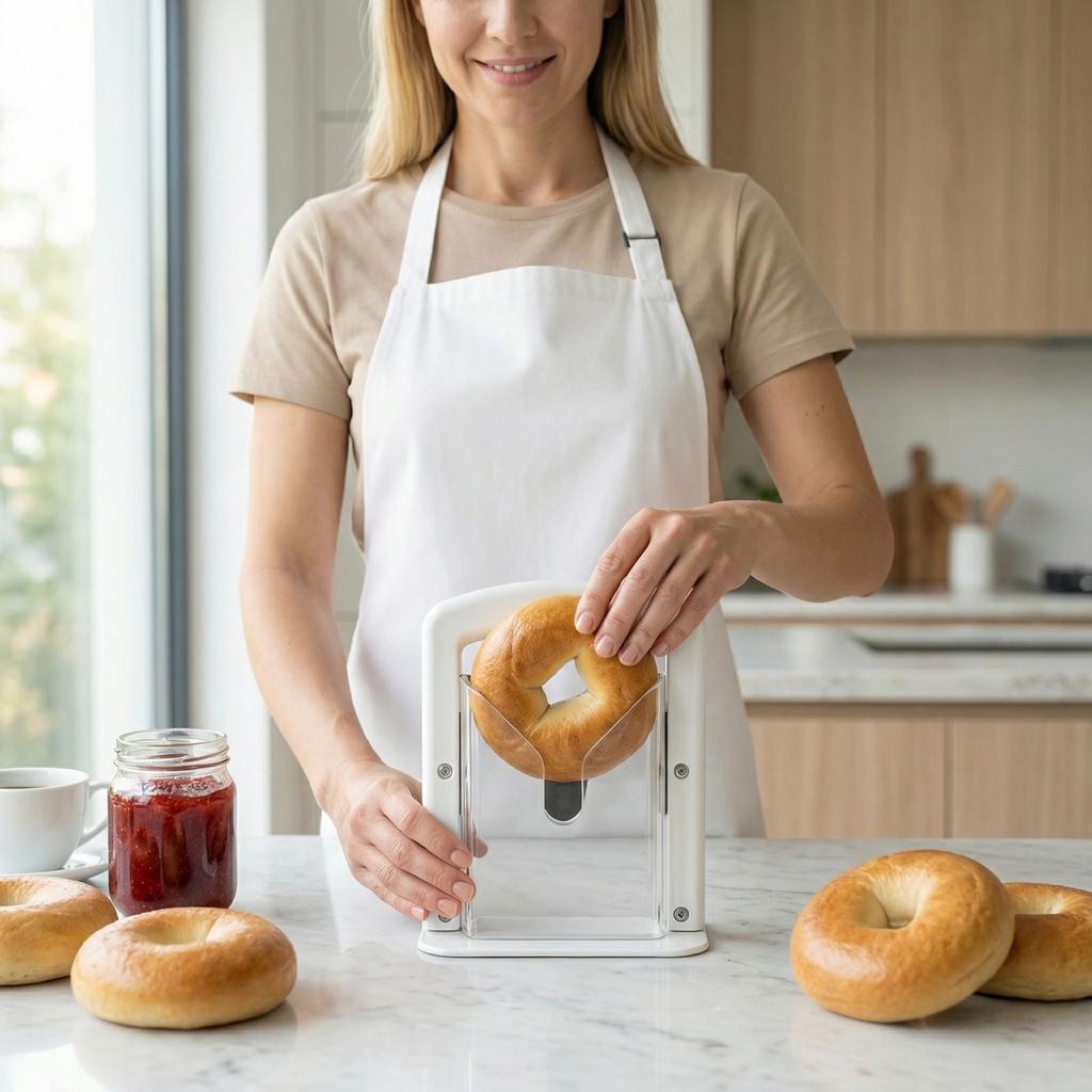 Bagel & Bread Guide - Adjustable Baking Mold & Cutting Stand, Safe And Even Slicing For Homemade Bagels And Breads