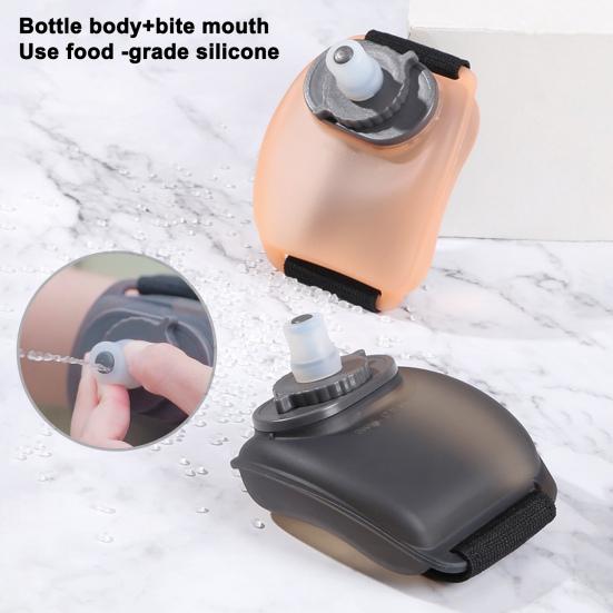 Outdoor Running Wrist Water Bottle Hand-Free Wearable Adjustable Wrist Water Bottle Portable Fitness Cycling Silicone Water Cup Sports Supplies