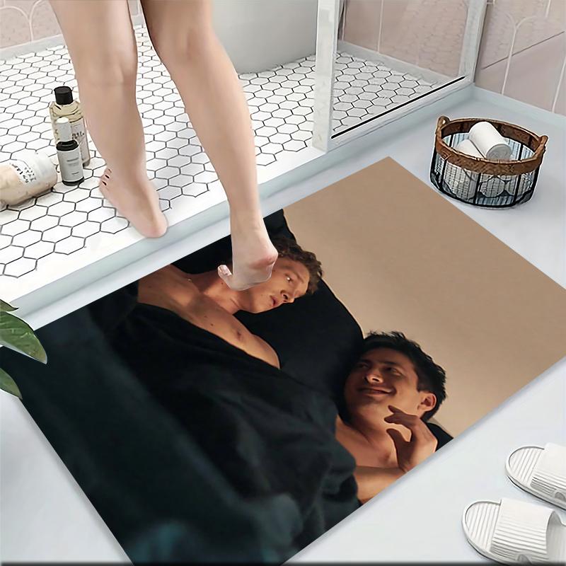 Two Men Bed Carpet Rug Soft Washable Anti Slip Home Living Room Sofa Mats Personalized Christmas Rug