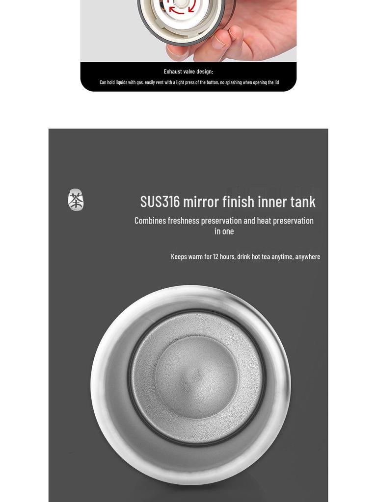 Новая термокружка из нержавеющей стали 316 с крышкой быстрого открытия и ситечком для чая