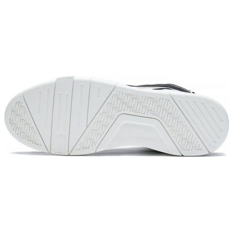 Li-Ning Comfortable Slip-Resistant Shock-Absorbing Mid-Top Skate Shoes Women Sneakers Black White AGCS324-3