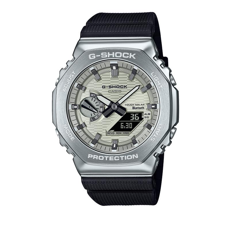 Casio Водонепроницаемые и ударопрочные спортивные часы серии GBM-2100, солнечный кварц, полимерный ремешок, одинаковый стиль для мужчин и женщин, синий циферблат, GBM-2100A-8BPRG-SHOCK