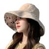 Elegant Printed Large Brimmed Double-sided Sun Protection Hat Summer Breathable Foldable Fisherman Hat Temperament Women's Sun Protection Hat