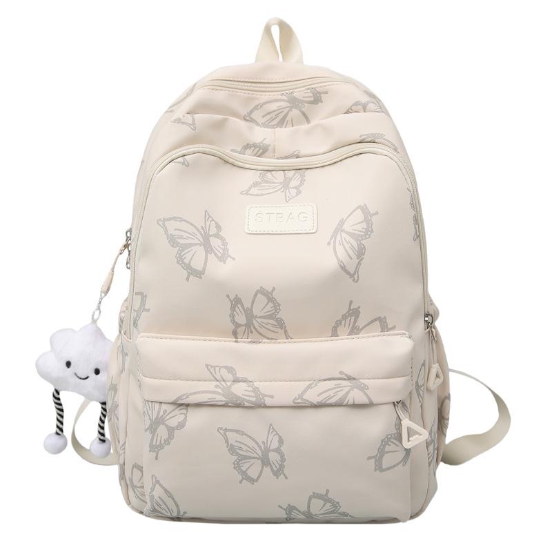 Рюкзак с принтом бабочек на два плеча для студентов, модель 2025 года - нишевый дизайн для девочек среднего, старшего школьного и студенческого возраста.