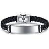 Men's Custom Personalize Engrave Jewelry Bracelets Fashion Braided Leather Inspirational Gifts Wristbands Bracelet For Him