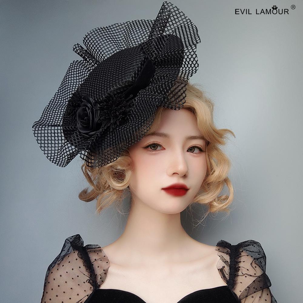 Ladies Cocktail Party Tea Party Headwear Wedding Festive Dance Party Halloween Funeral Hat FJ -