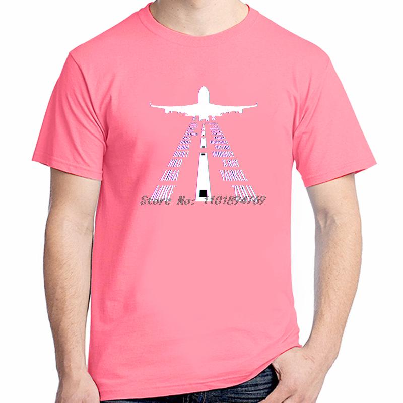 Phonetic Alphabet Airplane Runway Fashion Graphic T Shirts Summer Tees Tops Cotton Short Sleeve Tshirts Unisex Print T Shirt