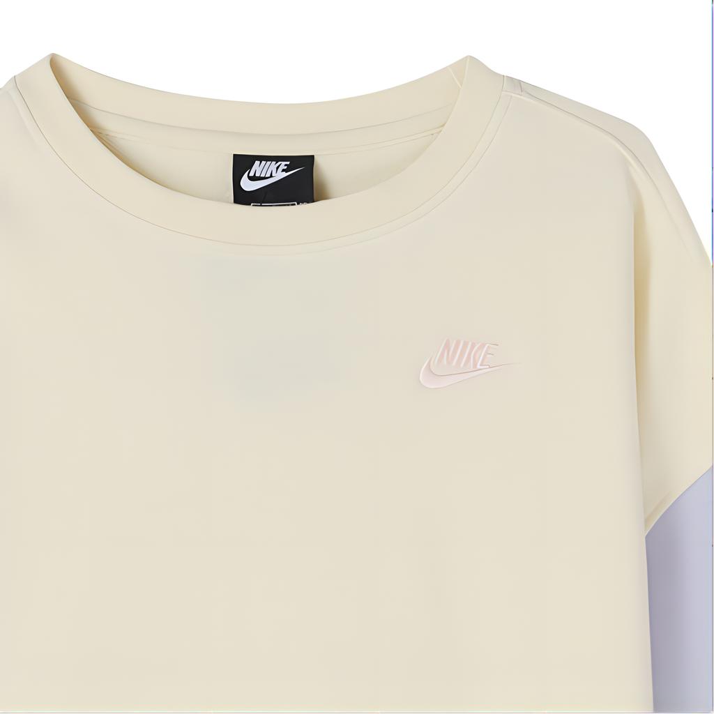 Nike Color Block Crewneck Sweatshirt Women Tops White DJ6946-156