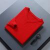 Men S V Neck Loose Fit Solid Color Long Sleeve Knit Sweater