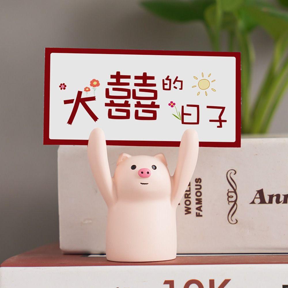 Picture Hand Raising Card Clip Resin Photo Stander Clip Kawaii Desktop Memo Clip Holder Rome