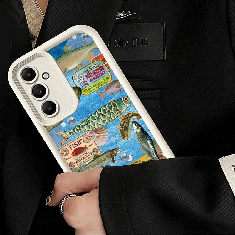 Чехол для телефона Samsung Galaxy S26 S25 Ultra S24 FE Со скидкой Соленая Рыба Чехол S23 Plus S22 + S21 S20 5G Мягкий Силикон Funda