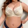 Ультратонкий кружевной сексуальный бюстгальтер больших размеров с полым стальным кольцом, однотонный европейский и американский женский бюстгальтер с полой чашкой D