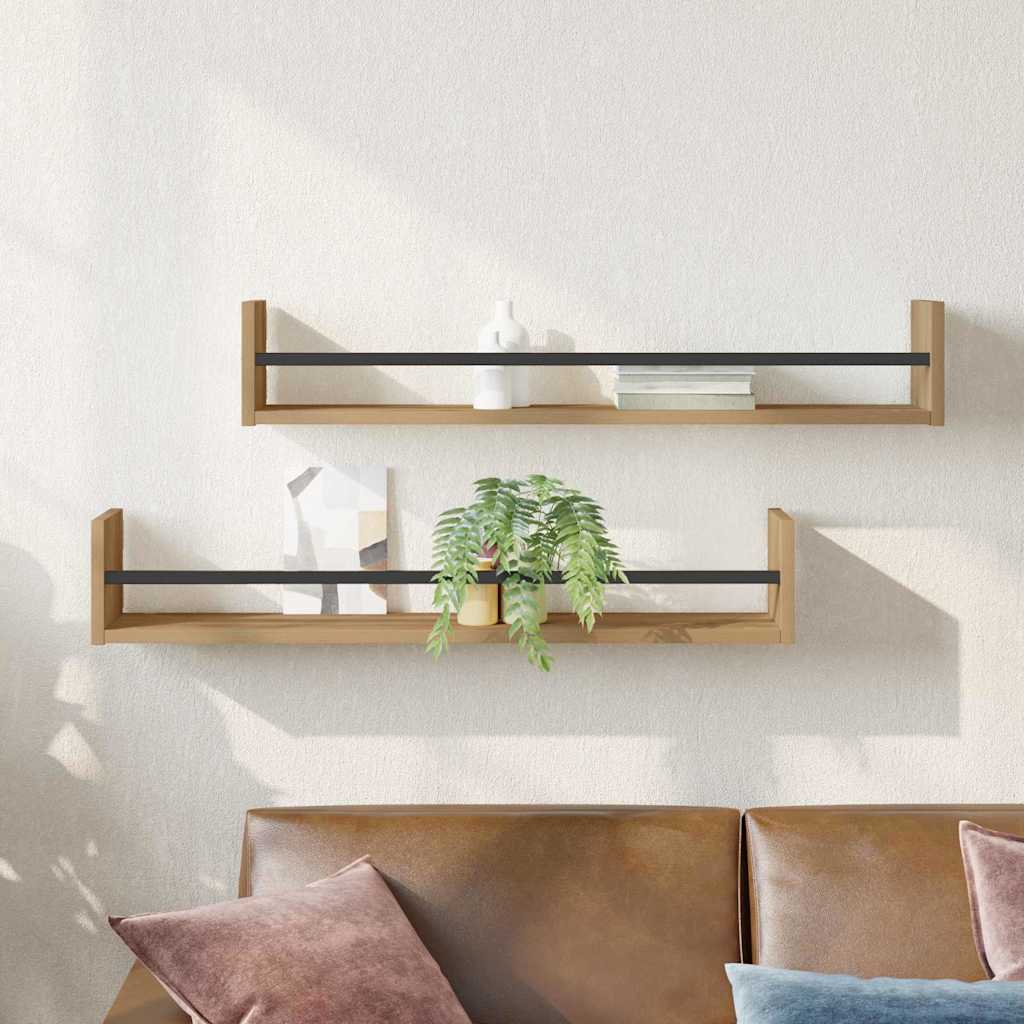 Wall Shelf Wall Mounted 2 pcs Artisan Oak 80 x 16 x 14 cm