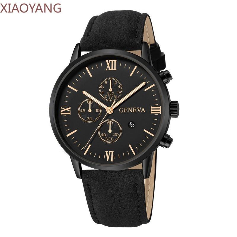 Novo Relógio casual Masculino De Quartzo Com Pulseira De Couro Mostrador