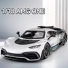 1:18 большой модель спортивного автомобиля Mercedes-Benz amg one, украшение и игрушка из сплава, имитация, подарок на день рождения, коллекция для мальчиков