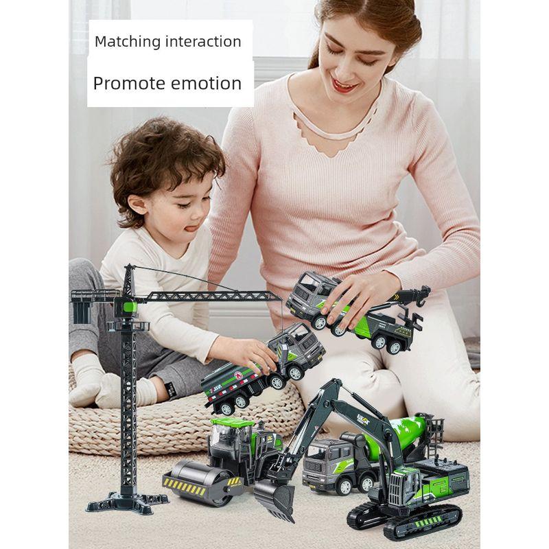 Детский набор инженерной техники из сплава Экскаватор Развивающие игрушки для мальчиков 2-4 лет 6 Кран Каток Бетономешалка