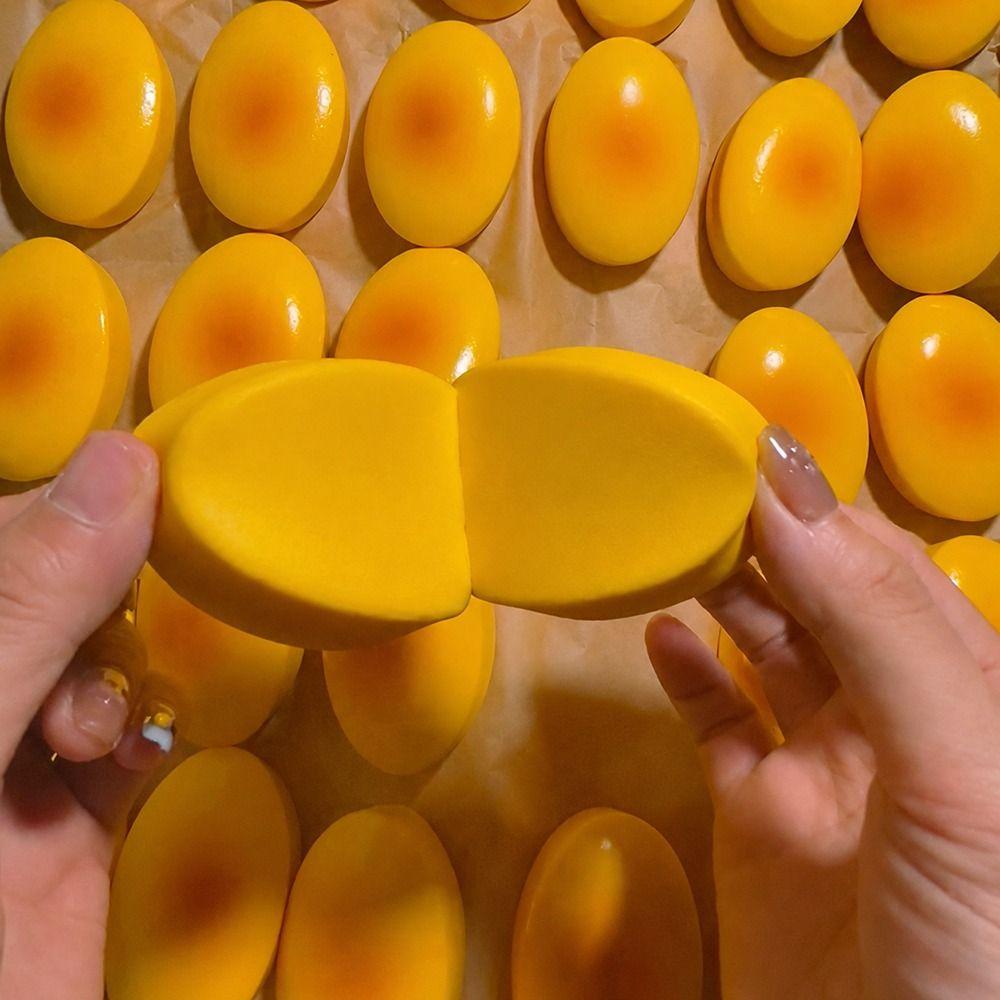Semi-Baked Fidget Squeeze Toy Slow Rebound Mochi Squish Foam Toy Cheese Cake Squeeze Toy Home Use