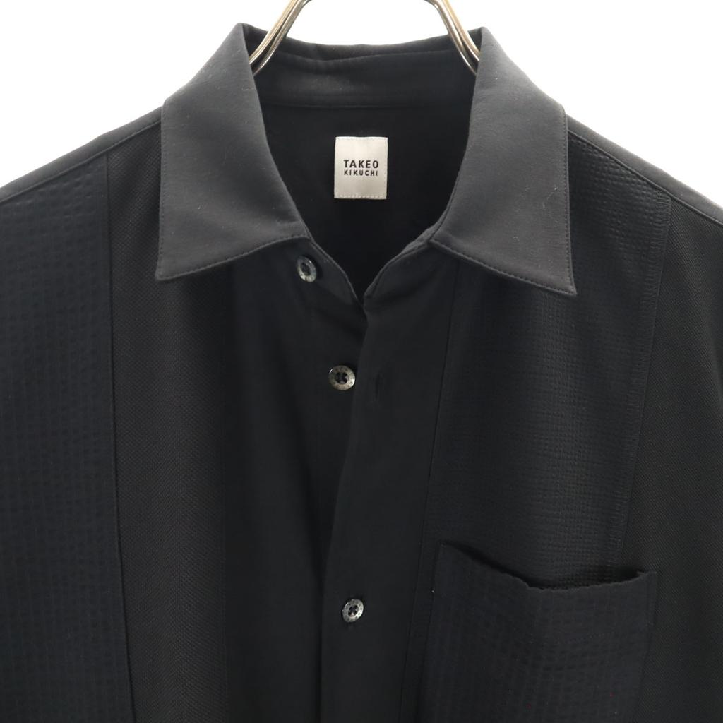 Takeo Kikuchi Рубашка с коротким рукавом 1 черная Мужская Б/У