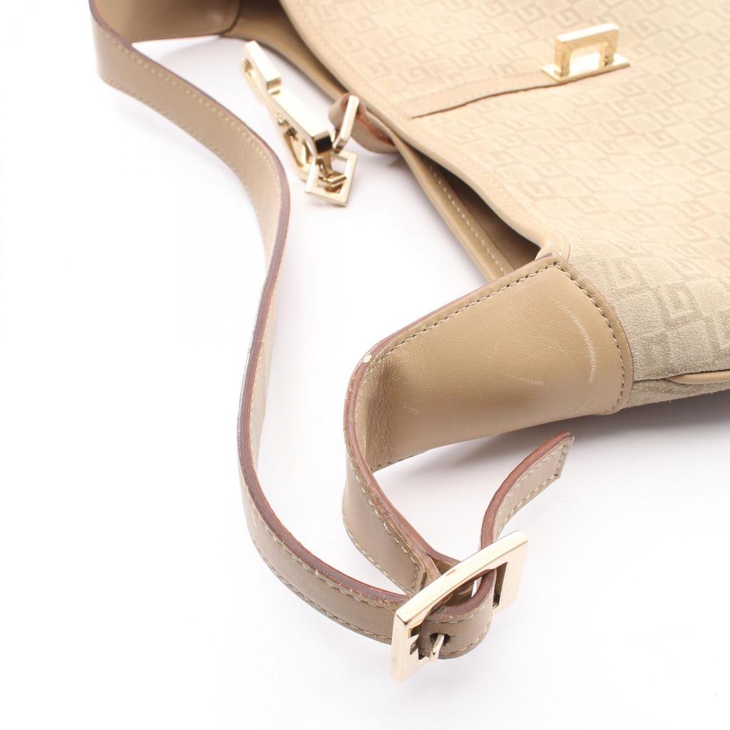Used GUCCI Kandinsky G logo embossed Shoulder Bag 001 4057 Suede leather Beige Used Women