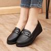 Mom's Genuine Leather Non-Slip Flat Shoes - Spring/Autumn Style for Middle-Aged & Elderly Women