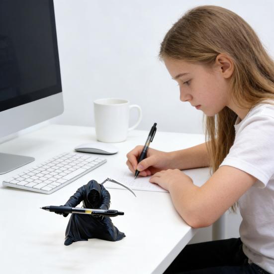 Подставка для ручек Жнец 3D-печать Готическая полка для карандашей Настольный органайзер для Хэллоуина Домашний офис