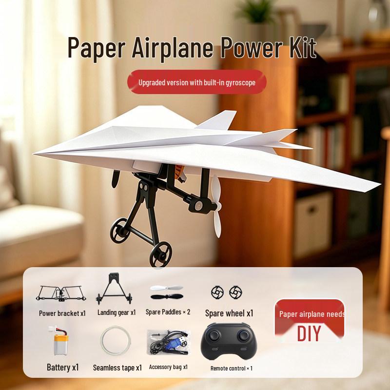 Kids' DIY Remote Control Paper Airplane: 2.4G Outdoor Electric Flight Educational Toy