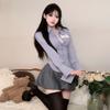 Sex Underwear JK Uniform Suit Pure Desire Spice Girls Striped Long Sleeve Shirt Design Sense Top Professional Suit Pure Desire