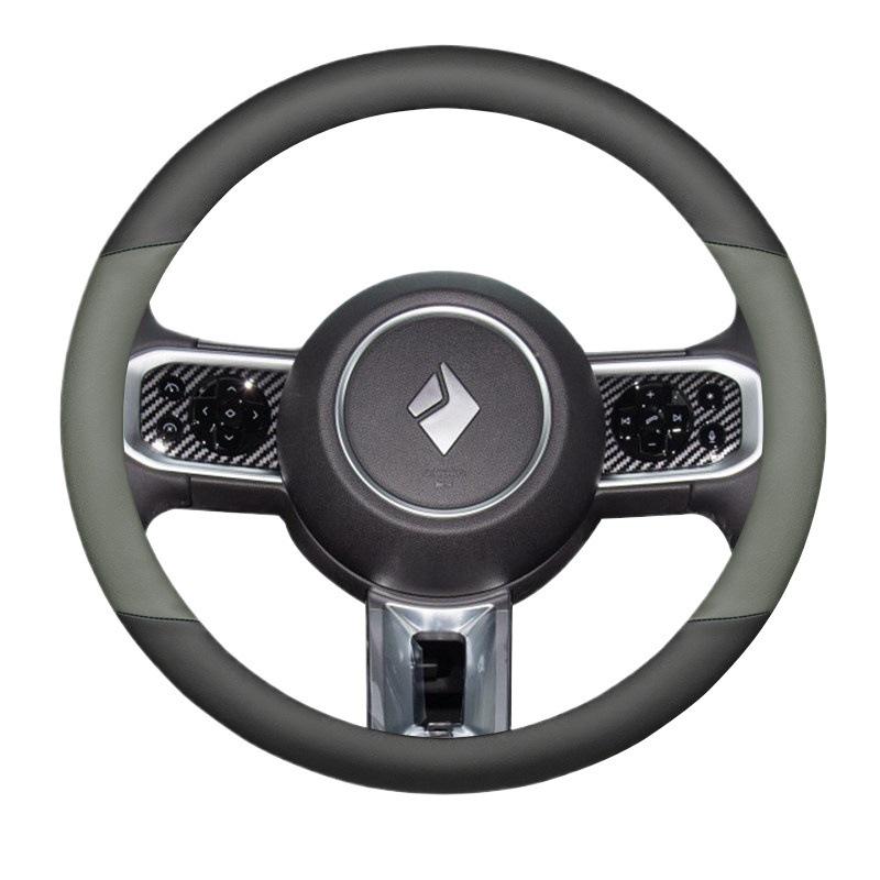 Baojun Yueye Genuine Leather Steering Wheel Cover - Anti-Slip, Sweat-Absorbing, First Layer Cowhide, All-Season Grip.