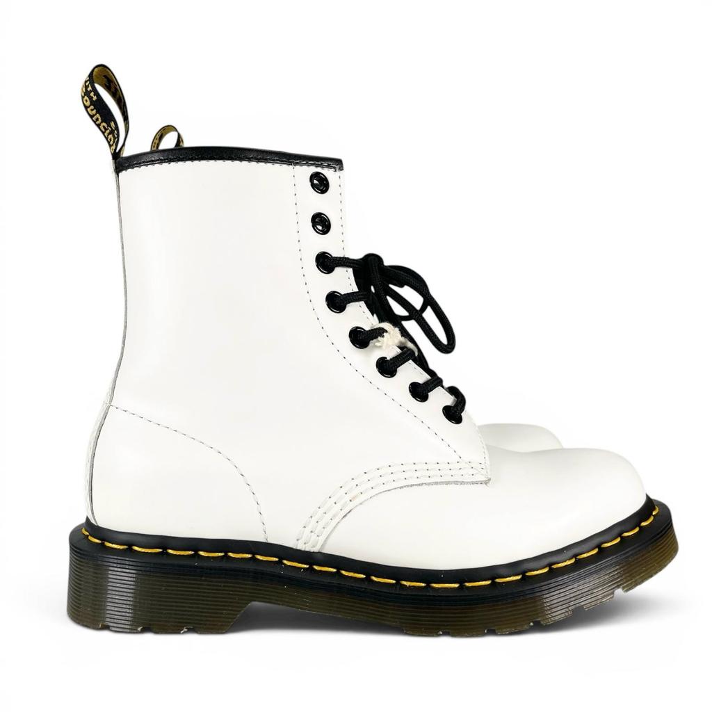 Идеальные ботинки Dr.Martens 1460 Желтая строчка 8-дырочные белые Женские 11822100 Б/у