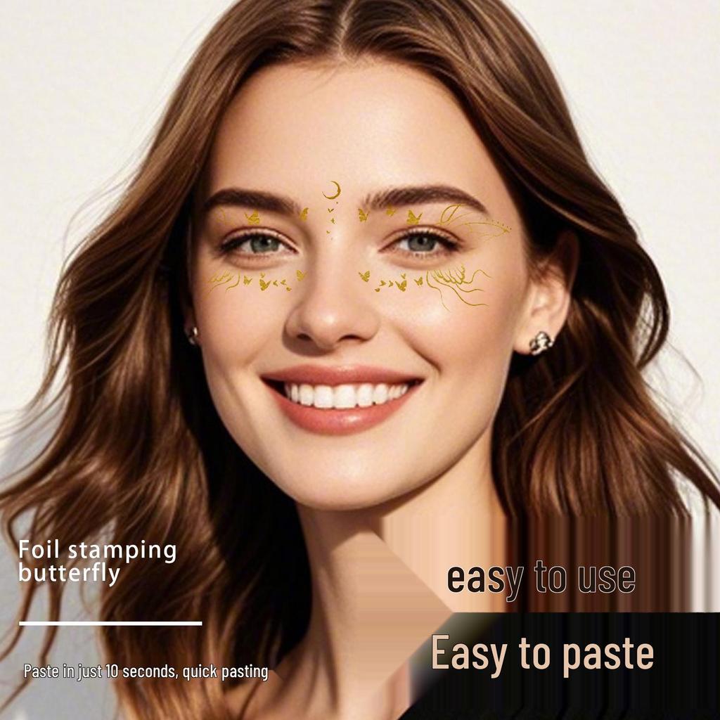 3D наклейки-тату для глаз с бабочками: Стойкий, Водостойкий, Потостойкий для Сценического Макияжа