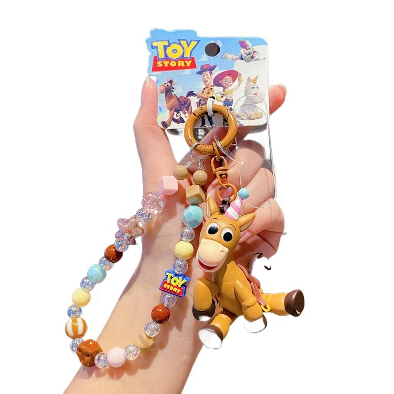 HEROCROSS Toy Story Bullseye And Buttercup Cute Cartoon Characters Pony Keychain Backpack Wallet Car Decoration Acg Pendant Gift