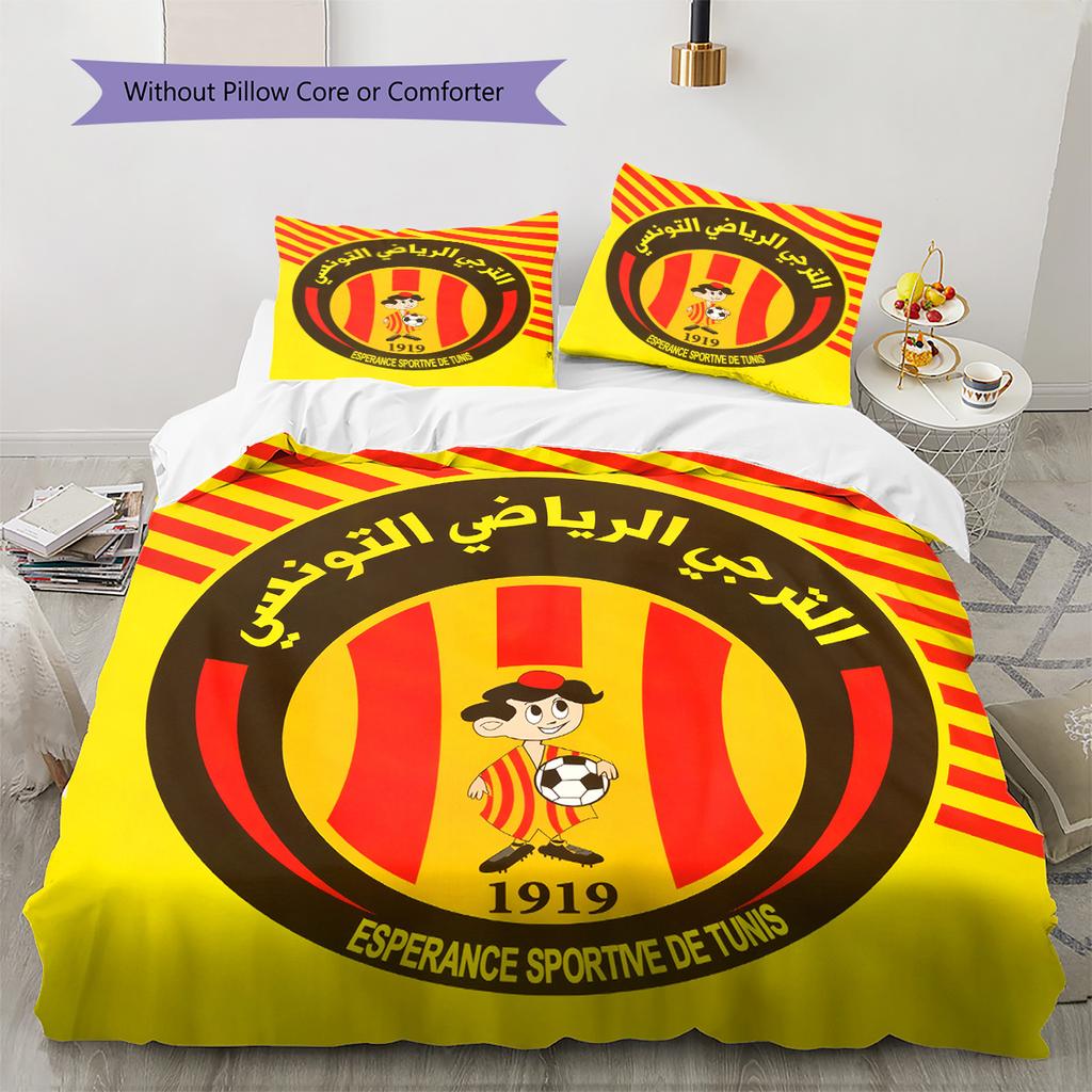 Espérance Sportive de Tunis Pattern Bedding Quilt Set Home Decoration Gift (1 * duvet cover + 2 * pillowcase without core)