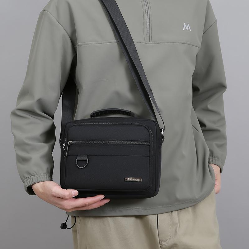 Мужская деловая наплечная сумка с защитой от кражи - Прочный офисный портфель с множеством карманов на молнии