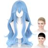 CaseEden Cosplay Wig Premium EVA Movie Rei Ayanami Long Hair Light Blue Light Blue 6042