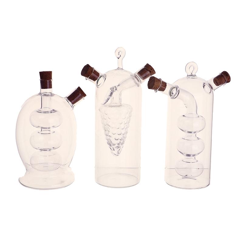 1 шт. 2-в-1 двухслойная бутылка, соус, масло, уксус, стеклянная бутылка, герметичные кухонные бутылки для хранения приправ, банки, кухонные инструменты