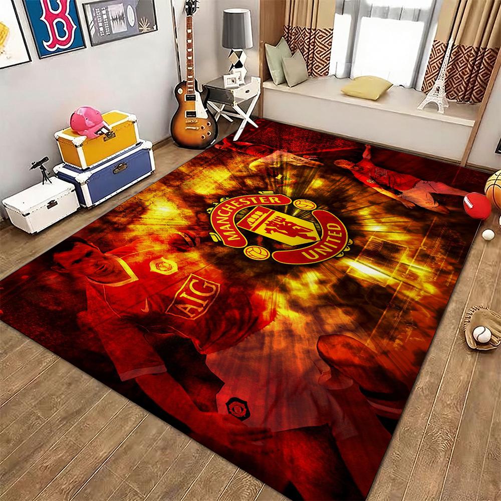 Manchester living room sofa Logo Rug Plush Rug Large Area Rug Nursery Mat Water Absorbent