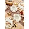Gold Lux Ceramic Wishing Tree 24 Piece Dinner Set For 6 Persons